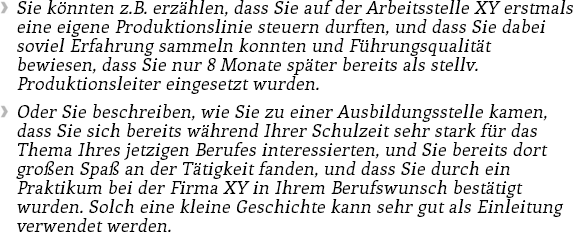 Motivationsschreiben Berufliche Entwicklung
